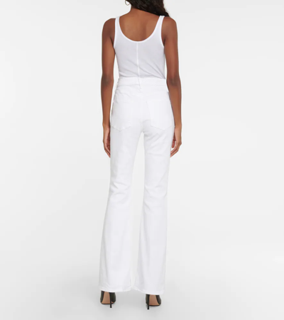 Shop Veronica Beard Beverly High-rise Flared Jeans In White
