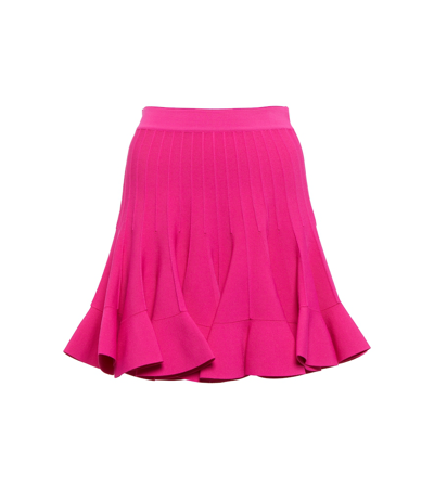 Shop Alexander Mcqueen Pleated High-rise Miniskirt In Bobby Pink