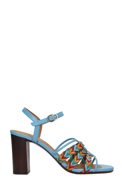Shop Chie Mihara Bari Sandals In Cyan Leather