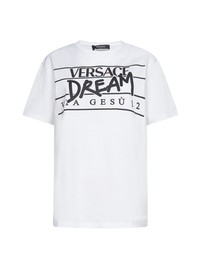 Shop Versace T-shirt In Bianco Nero