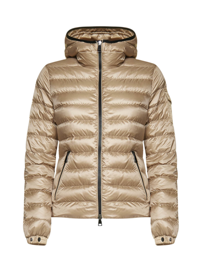 Shop Moncler Down Jacket In Brown