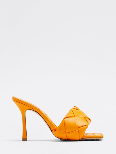 Shop Bottega Veneta Lido Tangerine Sandals In Orange