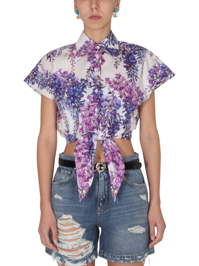 Shop Dolce & Gabbana Shirt With Glycine Print In Multicolor