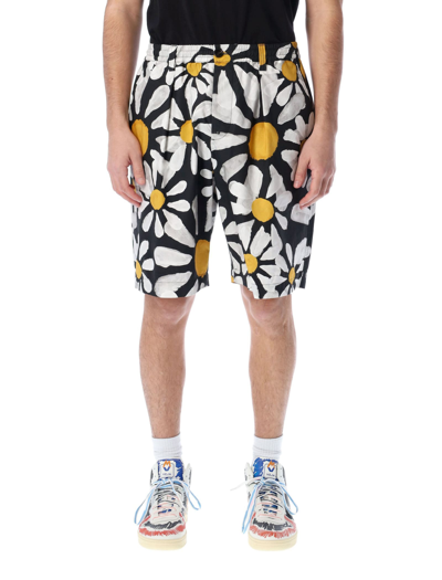 Shop Marni Euphoria Poplin Shorts In Black Daisy