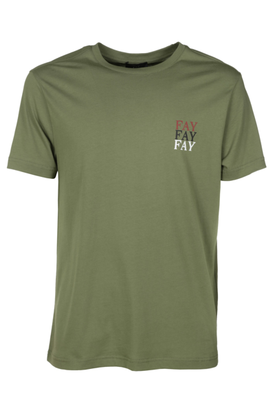 Shop Fay T-shirt Verde Npmb3441270ucxv803 In Green