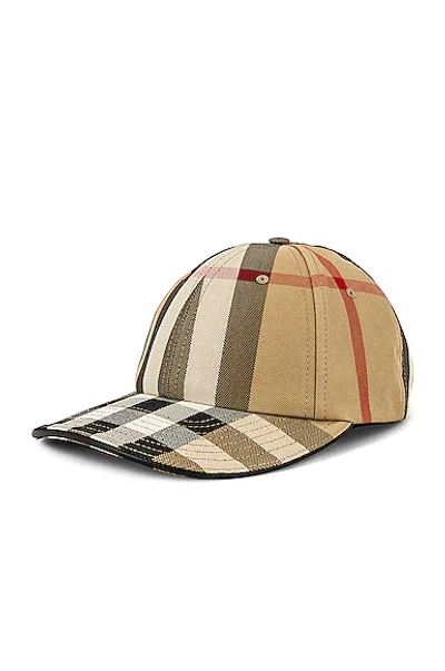 Shop Burberry Check Cap In Archive Beige