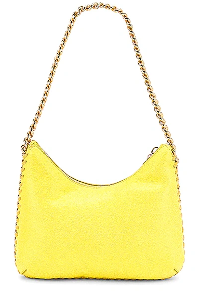 Shop Stella Mccartney Mini Zip Falabella Shoulder Bag In Canary