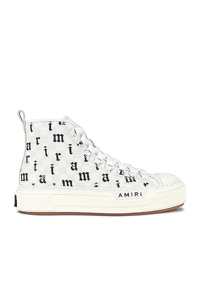 Shop Amiri Old English Court High Top Sneaker In White & Black