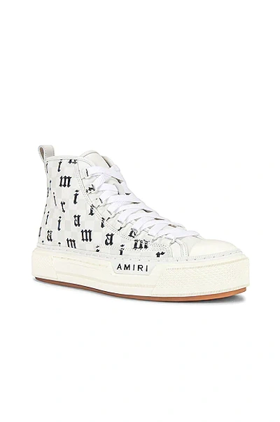 Shop Amiri Old English Court High Top Sneaker In White & Black