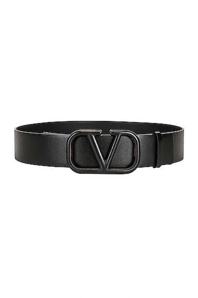 Shop Valentino Vlogo Signature Buckle Belt In Nero