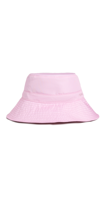 Shop Ganni Bucket Hat In Pink Nectar