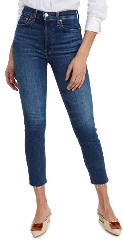 Shop Re/done 90s High Rise Jeans In Royal Fade