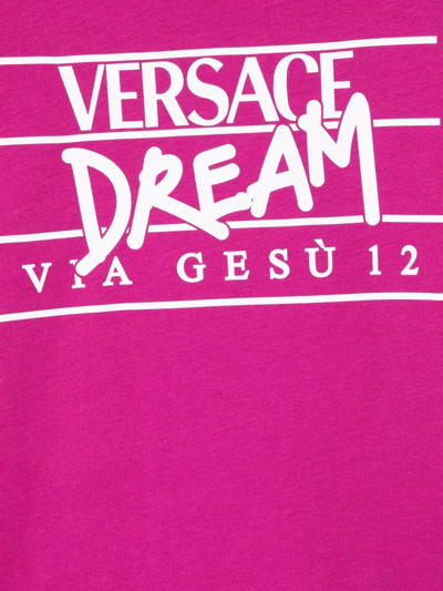 Shop Versace Logo-print Short-sleeved T-shirt In Pink