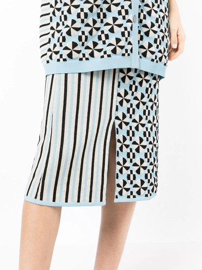 Shop Antonio Marras Mix-print Pencil Skirt In Blue