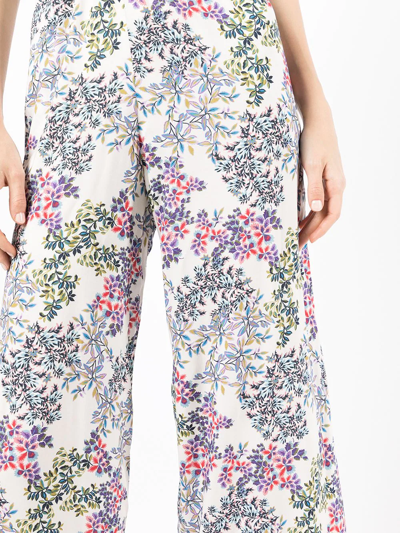 Shop Antonio Marras Floral Wide-leg Trousers In White