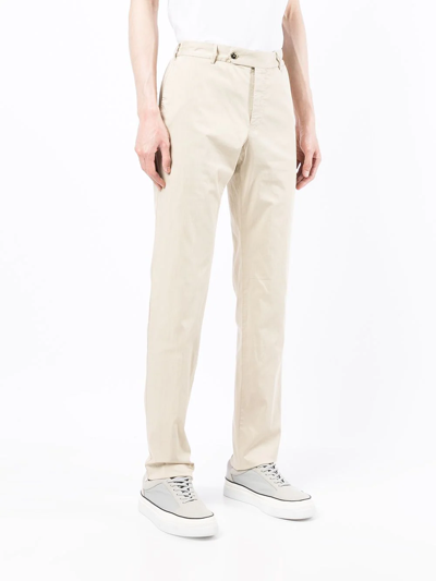 Shop Pt01 Mid-rise Straight Trousers In Neutrals