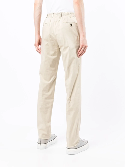 Shop Pt01 Mid-rise Straight Trousers In Neutrals