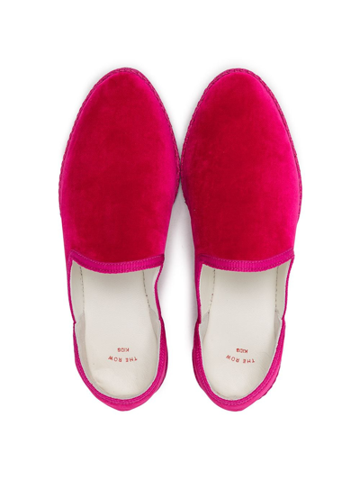 Shop The Row Contrast-trimmed Suede Loafers In Pink