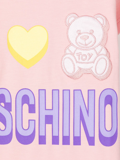 Shop Moschino Teddy Bear Print T-shirt In Pink