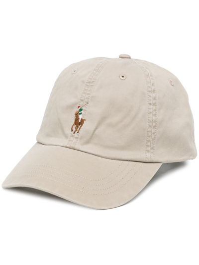 Shop Polo Ralph Lauren Logo-embroidered Cotton Cap In Brown
