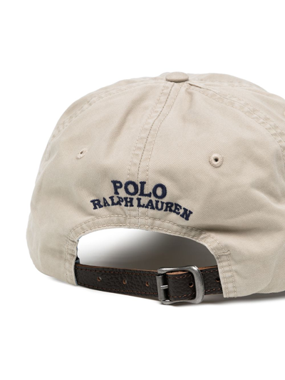 Shop Polo Ralph Lauren Logo-embroidered Cotton Cap In Brown