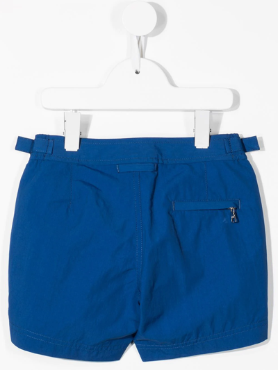Shop Orlebar Brown Logo-patch Swim Shorts In Blue