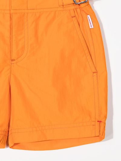 Shop Orlebar Brown Logo-patch Swim Shorts In Orange