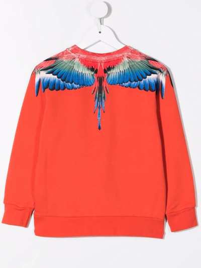 Shop Marcelo Burlon County Of Milan Wings Print Sweatshirt In Red