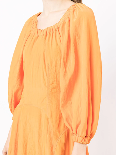 Shop Rejina Pyo Mika Long-sleeve Dress In Orange