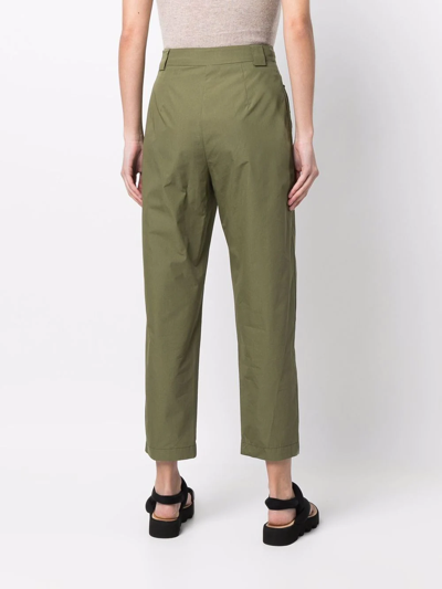Love Moschino Flap-pockets Cotton-blend Parachute Trousers In Green