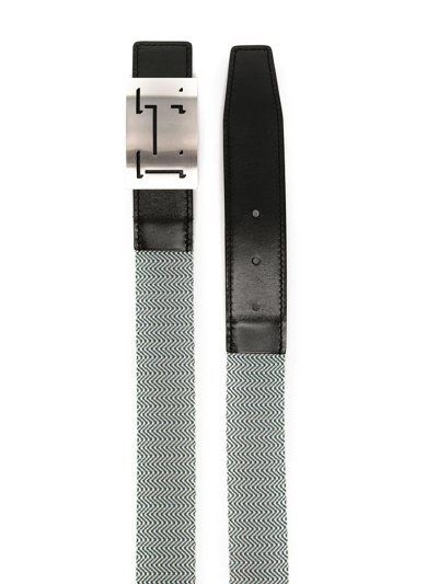 Pre-owned Hermes 2010  H Logo-plaque Belt In Blue