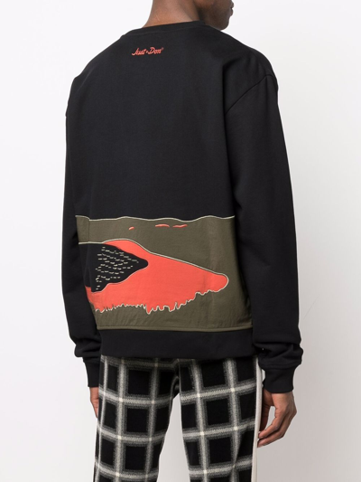 Just Don Palm Tree Print Jumper In Black