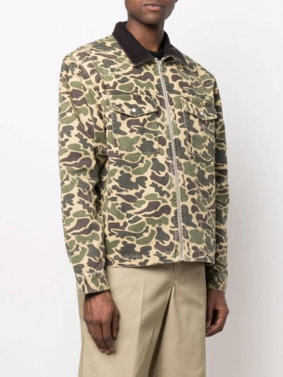 Shop Stussy Camouflage-print Shirt Jacket In Neutrals