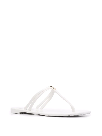 Shop Patrizia Pepe Bee-plaque Sandals In White