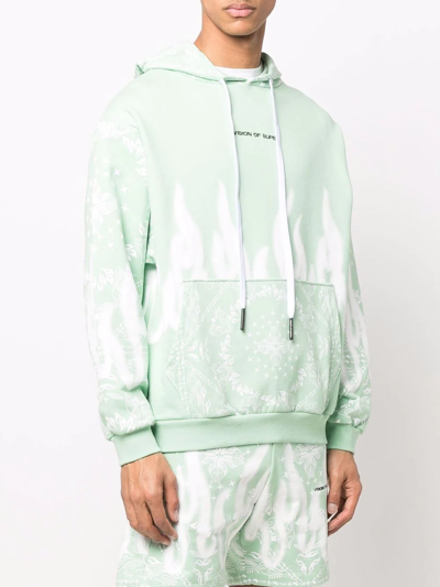 Shop Vision Of Super Bandana-print Long-sleeve Hoodie In Green