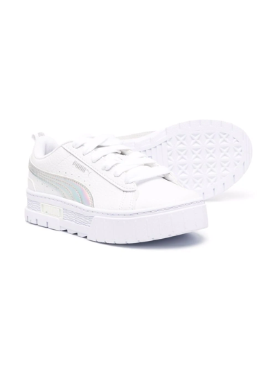 Shop Puma Side Logo-print Sneakers In White