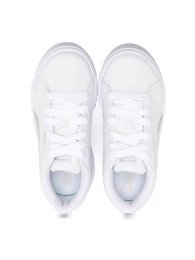 Shop Puma Side Logo-print Sneakers In White