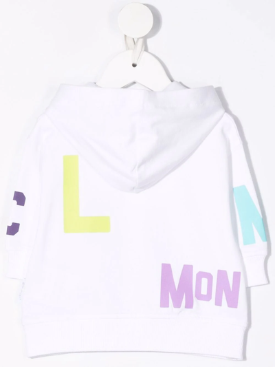 Shop Moncler All-over Logo Lettering Hoodie In White