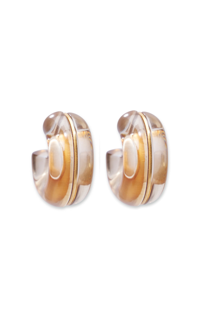 Shop Lizzie Fortunato Women's Halo Gold-plated; Acrylic Hoop Earrings In Orange