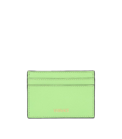 Shop Versace Medusa Card Case In Neon Green