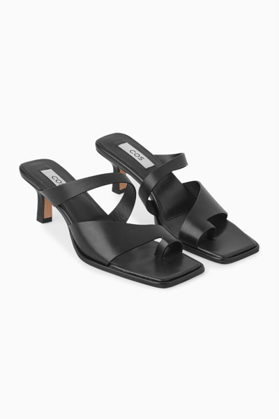 Shop Cos Toe-thong Heeled Sandals In Black