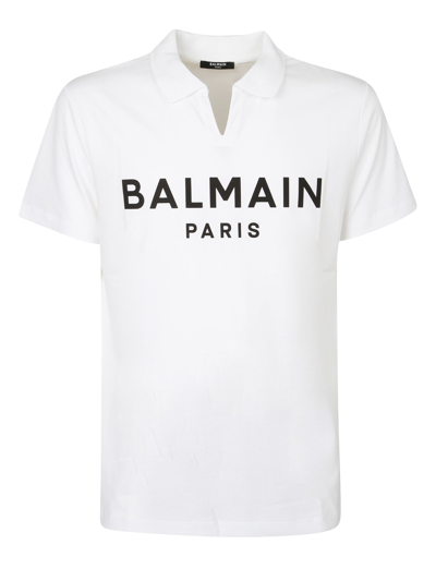Shop Balmain Logo Printed Short In White