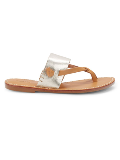 Shop Soludos Women's Slotted Thong Sandal In Platinum