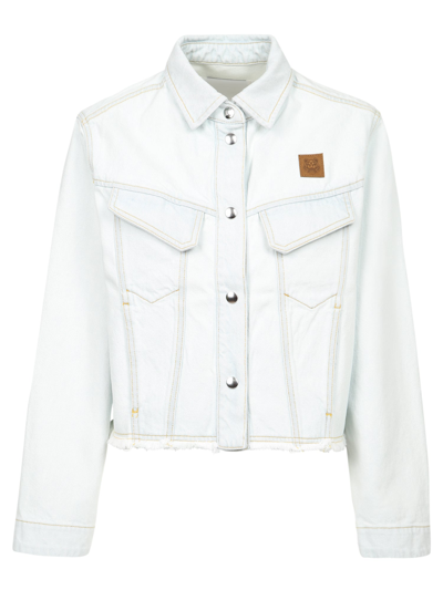 Shop Kenzo Logo Patch Denim Jacket In White