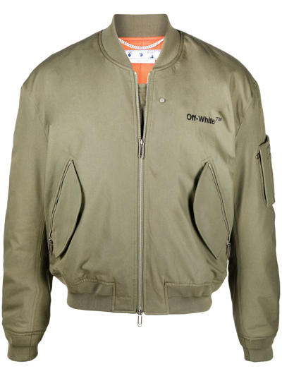 Off-white Diag Tab Bomber Jacket In Green | ModeSens