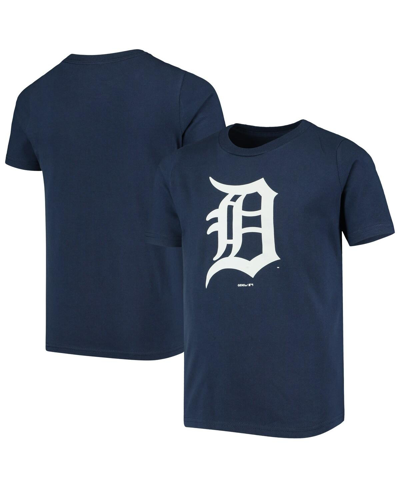 Youth White/Navy Detroit Tigers V-Neck T-Shirt