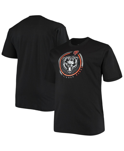 Shop Fanatics Men's  Branded Black Chicago Bears Big Tall Color Pop T-shirt