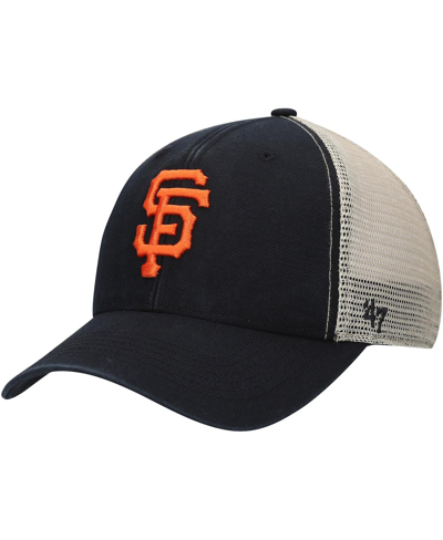 Shop 47 Brand Men's '47 Black, Natural San Francisco Giants Flagship Washed Mvp Trucker Snapback Hat In Black/natural