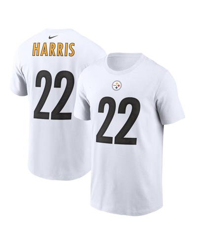 Shop Nike Men's  Najee Harris White Pittsburgh Steelers Player Name Number T-shirt