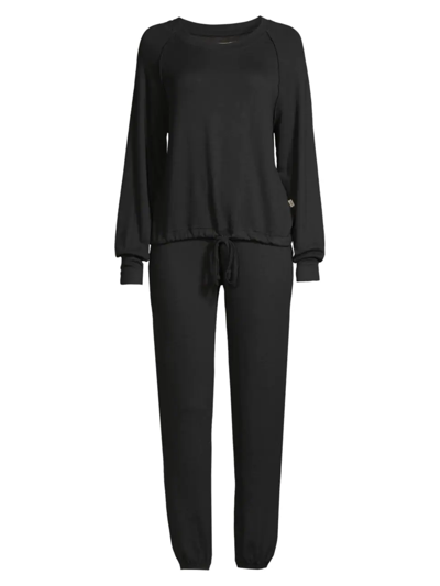Shop Ugg Women's Gable 2-piece Sweatshirt & Jogger Set In Black